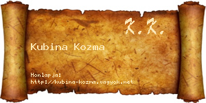 Kubina Kozma névjegykártya
